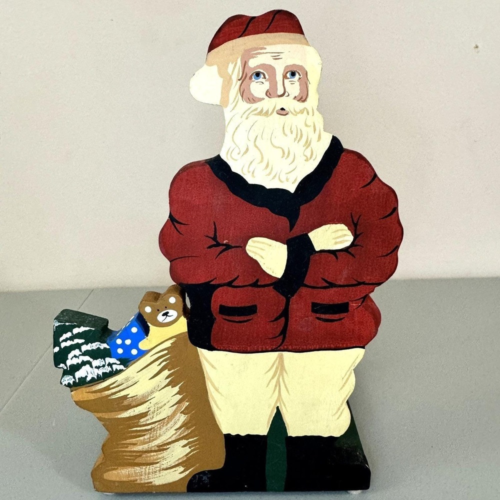 Vintage House of Lloyd Christmas Around the World Wood Santa Toilet Paper Holder